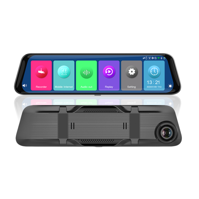 4K Touch Screen HD 1080P Single Lens Dual Lens GPS Car Mirror Dual Dash Cam Front View 12 Inch Dash Cam DVR Camera