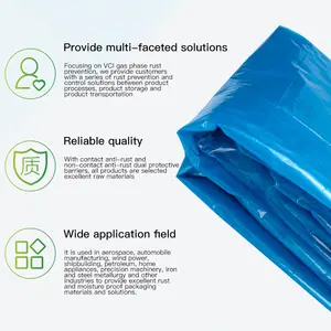 Good Quality Gas Phase Anti-Rust Pe Blue Square Bag Custom Marine Anti-Rust Three-Dimensional Bag Vci Rustproof Packaging Bag