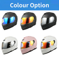 Casco de Motocicleta Integral Plegable Rojo, Ligero, con Doble Visera, Certificado, para Hombre y Mujer, Venta al Por Mayor de Fábrica China
