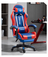 Fauteuil de jeu d'ordinateur de course inclinable pivotant ergonomique en cuir pu led silla gamer rgb chaise de jeu avec repose-pieds