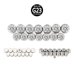 ASTM-pendientes de titanio con rosca interna para mujer, aretes, aros, cartílago, Rook, lóbulo, Circonia cúbica, Labret - Product Image 1
