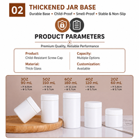 En stock – Pot en verre borosilicate mat écologique, anti-odeur, avec bouchon sécurité enfant, pour capsules, pilules, fleurs et thé