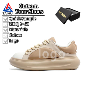 <span class=keywords><strong>Zapatos</strong></span> de lona deportivos de <span class=keywords><strong>suela</strong></span> <span class=keywords><strong>alta</strong></span> para <span class=keywords><strong>hombre</strong></span> y mujer con logotipo personalizado, <span class=keywords><strong>zapatos</strong></span> para caminar informales a la moda con interior alto para la primavera y el otoño - Product Image 1