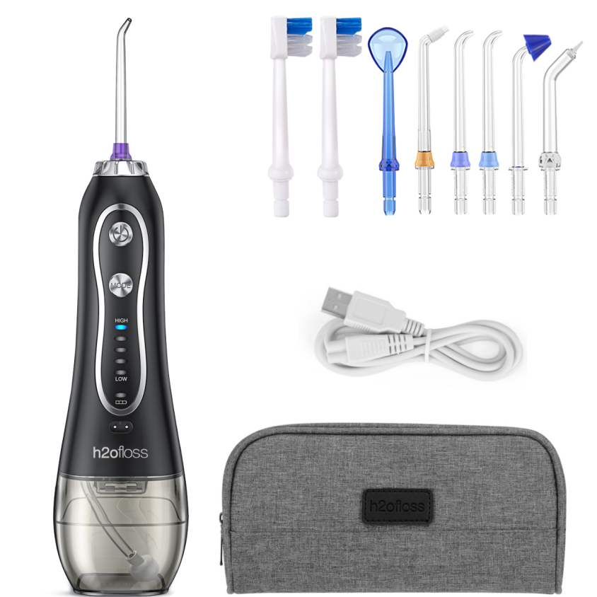 H2ofloss Oral Irrigator Cordless Water Flosser,portable dental flosser,Rechargeable & IPX7 Waterproof Teeth Cleaner