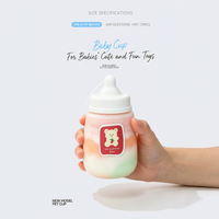 Fournisseur de services tout-en-un, biberon pour bébé en PET de 350 ml avec bouchon en PP, tétine en forme de U jetable, pour les angles inférieurs à 60 degrés °