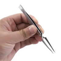 Pincettes de précision en acier inoxydable, 4 pièces/ensemble, pinces épaisses pour électronique, pincettes à sourcils, pincettes de réparation antidérapantes