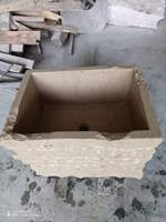 Bassin de pédicure moderne en marbre beige, lavabo pour spa des pieds, finition surface polie pour salle de bain, idéal pour le lavage des pieds
