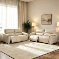 Modernes Komfortables Power Zero Wall Relaxsofa-Set Wohnzimmer Heimeinrichtungs-Set mit Elektrischer Verstellung Echtleder-Couch
