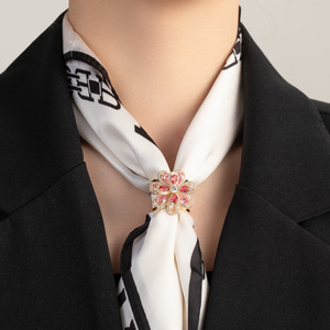 MyMuyu Floral Scarf Buckle K00038T400 Multi Layered 3D Flower Design Brooch For Silk Scarf Decorative Gift Accessory - Product Image 2
