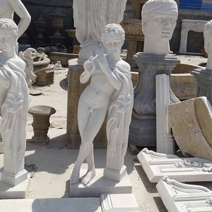 Al por mayor pequeño ángel niño escultura <span class=keywords><strong>de</strong></span> mármol blanco tallado europeo jardín paisaje Ángel bebé figura estatua Decoración - Product Image 6