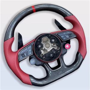 Volant en cuir en fibre de carbone personnalisé pour <span class=keywords><strong>Audi</strong></span> pour le sport RS3 RS4 RS5 RS6 RS7 S3 <span class=keywords><strong>S4</strong></span> S5 S6 A3 A4L A5 A6L Q5 Q7 A7 Q3 R8 A1 - Product Image 2
