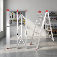 Échelle de sécurité légère, pliable, antidérapante, en alliage d'aluminium, OEM personnalisée pour usage domestique, intérieur, grenier, entrepôt, usage quotidien.