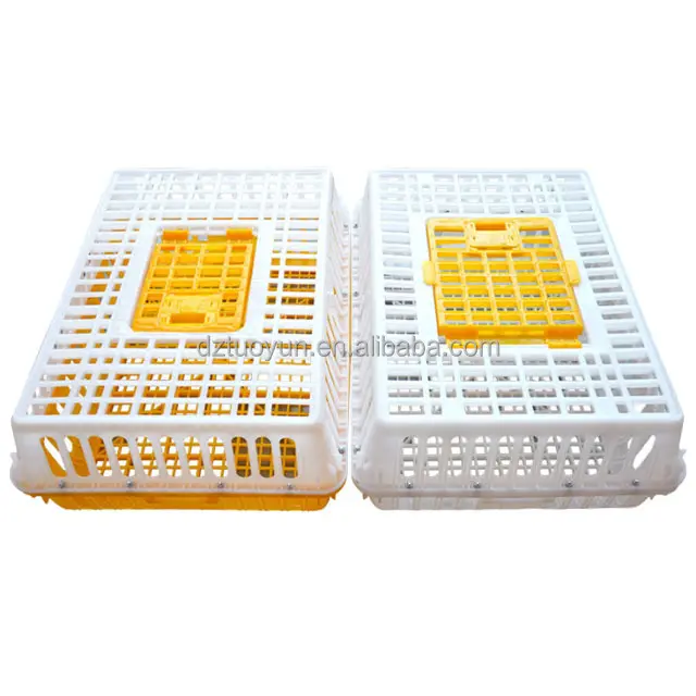 Cajas de plástico superventas TUOYUN para jaulas de pollos, jaula de transporte de aves de corral y ganado