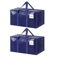 Sacs de rangement durables, boîtes de déménagement, sacs de déménagement extra larges, résistants, avec fermetures éclair et poignées de transport pour le stockage
