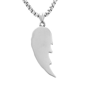 <b>Titanium</b> Steel Angel Wing Pendant With Rose Design Men's Necklace Everyday Wear Retro Style 19002 - Product Image 3