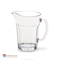 Pichet en plastique PC transparent incassable et écologique de 1200 ml avec poignée pour jus, bière, eau, thé, glace – Idéal pour restaurant et usage domestique