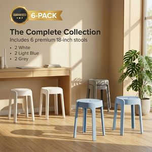Simple Restaurant High Chair with Thickened Bench Plastic <b>Stool</b> Stackable Ottoman <b>for</b> Indoor Outdoor <b>for</b> Hotel School Home Use - Product Image 5