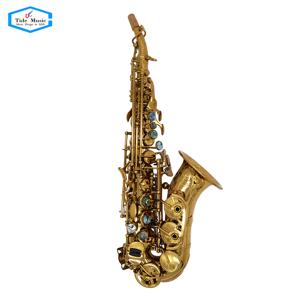 Типичная музыка, принимаем OEM/ODM, Профессиональное использование, коньяк, изогнутый саксофон-сопрано