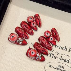 TSZS Vente en gros de faux ongles faits à la main, style Y2K, ongles 3D fantômes, dessins animés, réutilisables, en acrylique, pour femmes - Product Image 3