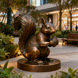Escultura de Ardilla de Bronce de Tamaño Real SENZHAO, Estatua de Animal de Metal para Decoración de Plazas Comerciales y Parques al Aire Libre - Product Image 2