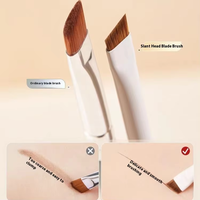 Kit de pinceaux personnalisables pour maquillage des yeux et sourcils, avec pinceaux pour effet 'Crouching Silkworm', pour paupières, eyeliner et sourcils plats ou effet 'Wild'.