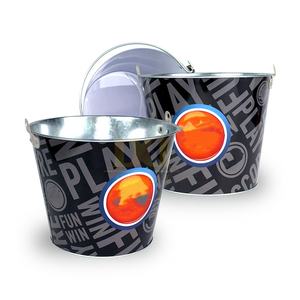 Seau à glace réutilisable rond 170 oz 5L /10L pour fûts de bière Canisers en métal en fer galvanisé pour le stockage de boissons réfrigérantes - Product Image 1