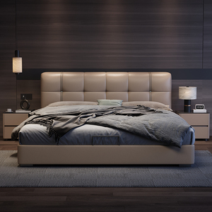 Meubles de chambre à coucher en bois de luxe moderne, lits rembourrés doux, lit double taille Queen, cadre de lit et ensemble de <span class=keywords><strong>matelas</strong></span> avec design de rangement - Product Image 2