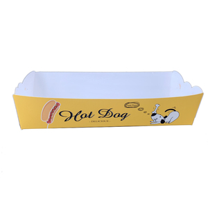 Custom paper packaging corn hot dog tray takeaway food container box