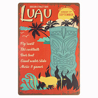 Décor de bar Tiki, enseignes métalliques sur le thème de la plage et de la musique tropicale pour patio, véranda, cours ou décoration murale de chambre - Taille personnalisable