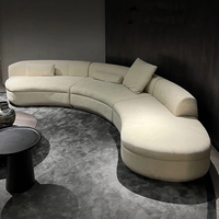 Canapé personnalisé haut de gamme de luxe léger de forme spéciale incurvée nordique salon grand et petit appartement Type canapé en tissu technologique