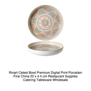Bol Celest Ø 22 cm H 4 cm Porcelaine Fine Premium Impression Numérique Porcelaine Rinart - Product Image 2