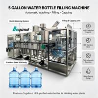 Machine de remplissage d'eau 400BPH pour bouteilles de 5 gallons, ligne d'embouteillage automatique d'eau potable 19L 20L