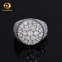 USA Stock local RTS Offre Spéciale personnalisé Hip Hop Moissanite rappeur bijoux VVS Moissanite glacé 925 bagues en argent diamant hommes bague