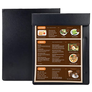 Porta Menús de Restaurante Personalizado de Alta Calidad, con Imán y Porta Bolígrafos, en Cuero - Product Image 1