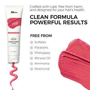 Rosa Semi-Permanente Haarfarbe Conditioner, Rohstoff & Formel, Farb-Conditioner Aufbauende Haarmaske für Alle Haartypen - Product Image 3