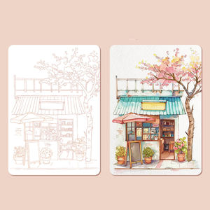 Portátil DIY Tri-Fold Acuarela Cuaderno para colorear Pinturas integradas Bloc de notas para dibujo y pintura de arte - Product Image 4