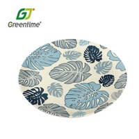 Assiettes en bambou biodégradables, assiettes à base de fibres de bambou biologique à imprimés personnalisés, vente en gros