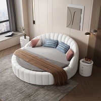 Design à la mode Offre Spéciale grand lit rond style européen moderne minimaliste Double cuir thème lit d'hôtel