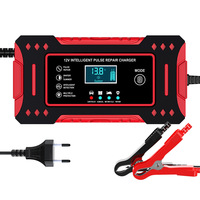 Chargeur de batterie intelligent 12V 6A de haute qualité, rouge, à impulsions, pour voiture et moto, vente en gros