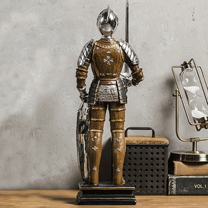 <span class=keywords><strong>Figurine</strong></span> de chevalier en résine de style antique romain, statue de guerrier vintage, soldat européen avec épée pour la décoration - Product Image 4