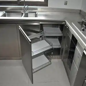 2023新しいデザインモジュラーキッチンユニット家具カスタマイズステンレス鋼キッチンキャビネット