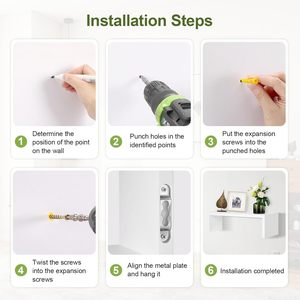 Mensola a Parete a Forma di U, Set di 5 Mensole, 24/28/34/38/42 Cm, Mensole in Legno, Mensole Fluttuanti, Carico Massimo 30 kg - Product Image 6