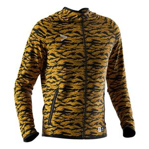 Survêtement de lutte décontracté personnalisé par sublimation pour l'extérieur, veste de survêtement noire et rouge avec fermeture éclair, sweat à capuche zippé pour homme - Product Image 3