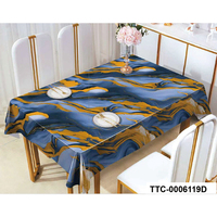 Nappe semi-circulaire imprimée en PVC, imperméable, anti-taches, nettoyable, pour restaurant, salle à manger, maison, mariage, fête, décoration