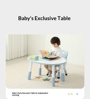 Ensemble table et chaise en plastique en forme d'arachide, bureau d'apprentissage réglable en hauteur pour bébé, maternelle, moderne et minimaliste