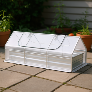 Mini serre 8,6 x 3 x 1 pied en acier galvanisé, couverture de jardinière surélevée pour herbes, légumes, patio, balcon, jardin - Product Image 2