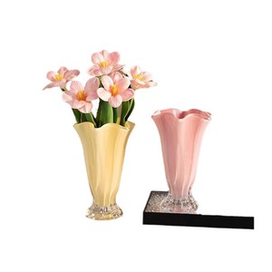 Modern Minimalist Style Light-luxury High-end Floral Glass <b>Vase</b> Petal Design Decorative Flower Container Living - Product Image 2