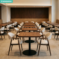 Meubles personnalisés pour restaurants, hôtels et cafés, table en bois massif avec base en métal, chaise en bois, banquette longue en cuir PU