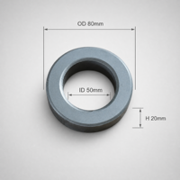 Núcleo Toroidal de Ferrita PC40 80x50x20mm MnZn para SMPS, Controladores Industriales y Equipos de Servoprensa