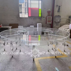 <span class=keywords><strong>Tavolo</strong></span> da Pranzo Rotondo in Acrilico Trasparente, Moderno, Impermeabile e Durevole per 20 Persone, Arredamento per Hotel, Matrimoni e Grandi Raduni - Product Image 2